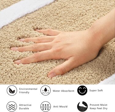 Килимок для ванної Famibay, нековзний, водопоглинаючий, килимки для ванної кімнати з мікрофібри, що миються, 50x140 см, бежевий