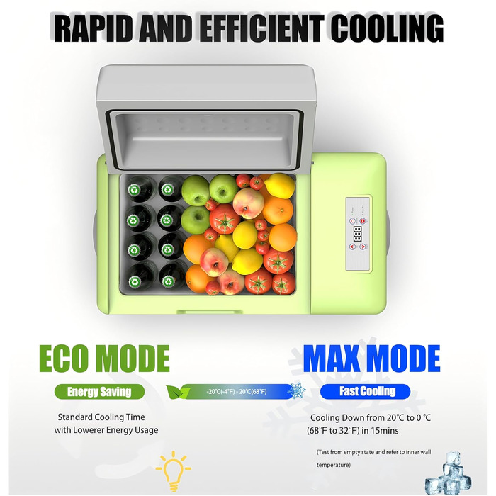 Автомобільний холодильник Alpicool Y20, 20 л, 12 В, міні-холодильник, автомобільний холодильник, портативний, тихий, кемпінговий,