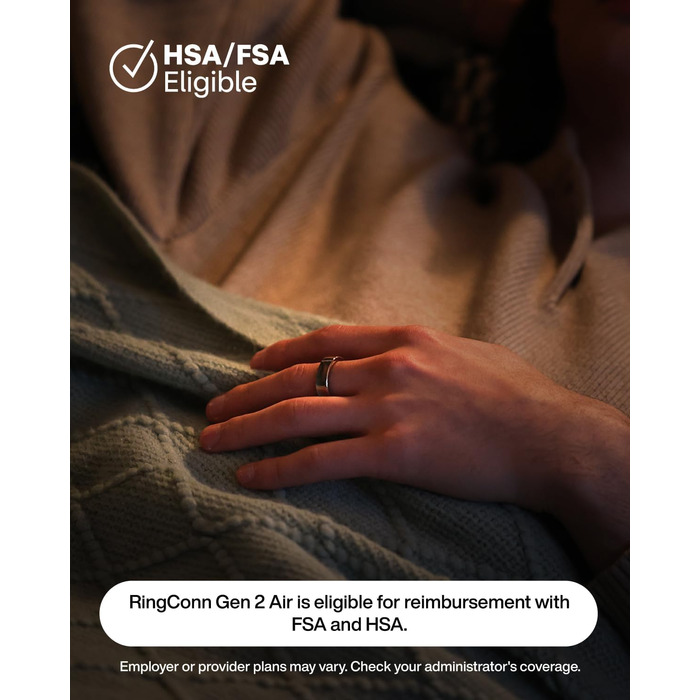 Ультратонке смарт-кільце зі штучним інтелектом, 10-денний час роботи від батареї, трекер сну/стресу/серцевого ритму, смарт-кільця для чоловіків, водонепроникність IP68, сумісність з iOS та Android (Dune Gold, 9) 9 Gold, 2 Air