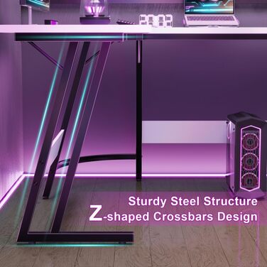 Комп'ютерний стіл,Кутовий стіл,Стіл Г-подібної форми,Ігровий стіл Г-подібної форми,Кутовий стіл для великого ПК,Білий матовий 120x