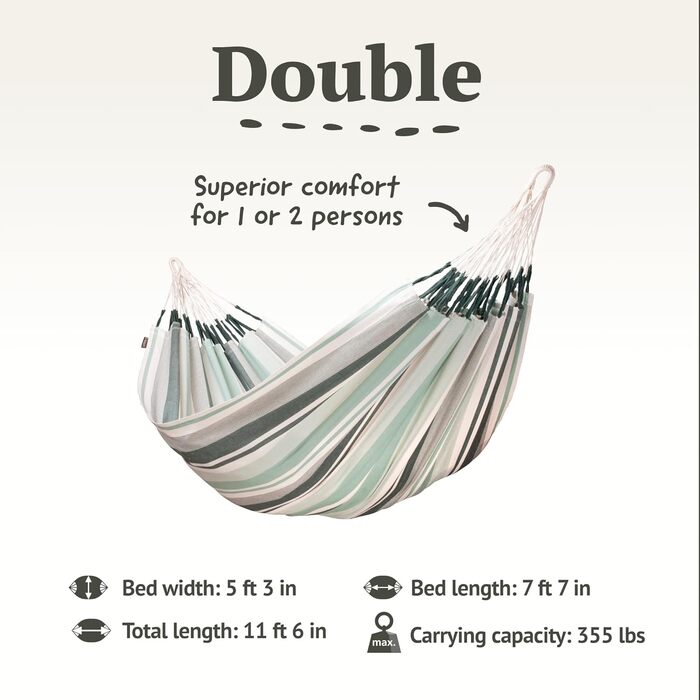 Класичний двомісний гамак з бавовни