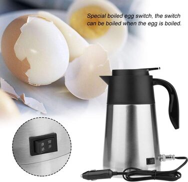 Електрочайник DEWIN для автомобіля, електрочайник портативний 1300мл автомобільний чайник з великою ємністю для подорожей 24В 240В