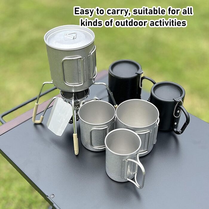 ПОРТАТИВНИЙ НАБІР КАВОВИХ/КЕМПІНГОВИХ ЧАШОК З НЕРЖАВІЮЧОЇ СТАЛІ ДЛЯ АКТИВНОГО ПРОЖИВАННЯ НА СВІЖОМУ ПОВІТРІ