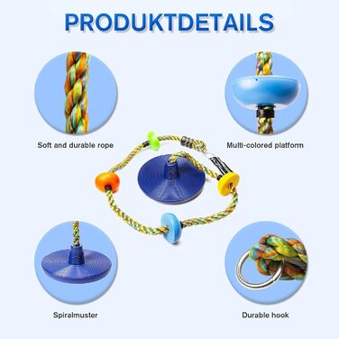 Лазіння мотузкові гойдалки дерево дитячі гойдалки з платформою і диск гойдалки сидіння набір ігровий набір аксесуари (лазіння моту