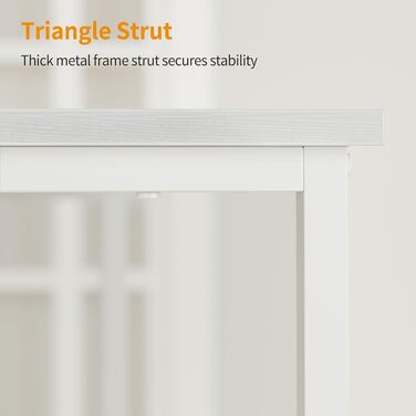 Письмовий стіл CubiCubi, невеликий комп&39ютерний стіл, офісний стіл 120 x 48 x 75 см, для кабінету, спальні, промисловий дизайн, металевий каркас, білий 120 x 48 см, білий2