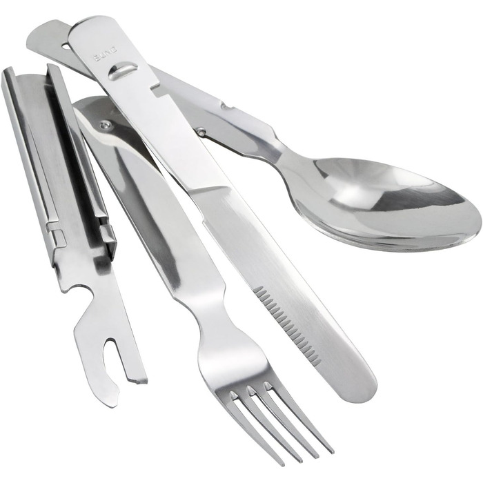 Набір посуду з нержавіючої сталі для кемпінгу тарілка, чашка та столові прибори міцний та багаторазовий для відпочинку на природі, трекінгу та фестивалів