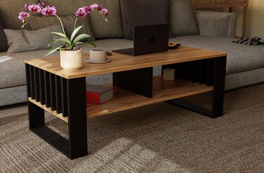 Журнальний столик Meble Pitus Сучасний стіл для вітальні Журнальний столик з місцем для зберігання 90 x 50 x 50 см Стіл для вітальні Меблі з рейковими елементами Вічний дуб