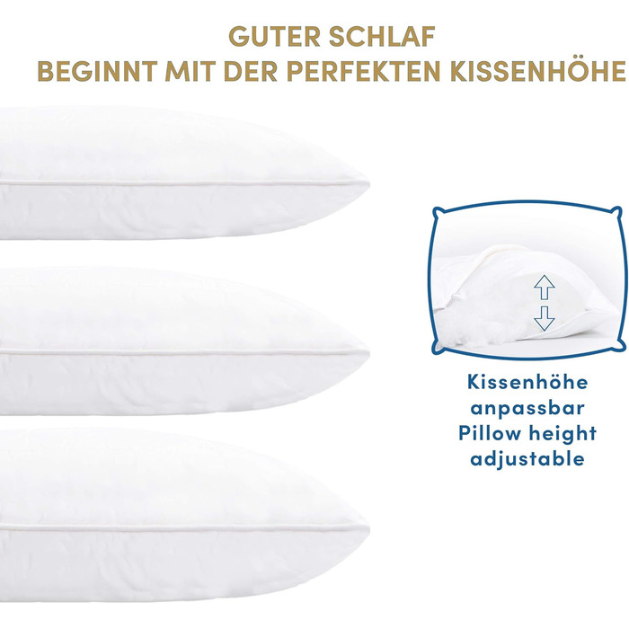 Подушка Schlafmond Fairy Tale Soft Aloe Vera від алергії 80x80 см - Гіпоалергенна подушка з наповнювачем з капоку - Бавовняна подушка 80x80 - Можна прати при температурі до 95 градусів Зроблено в Німеччині 80 x 80 см Білий