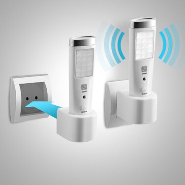 Датчик присутності - Кутове виявлення 60 - 15 передніх світлодіодів та 5 верхніх світлодіодів - Перезаряджається від мережі - Бездротовий індукційний зарядний пристрій - 3,7 В - Батарейка 15 см - Портативний ліхтарик - Білий