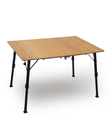 Доступний у 3 розмірах) - портативний розкладний стіл зі складною бамбуковою стільницею, регульована висота, світло-коричневий