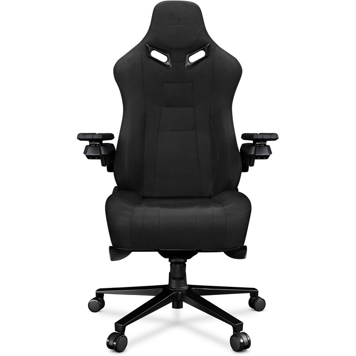 Офісне крісло Геймерське крісло Чорне - Геймерське крісло з подушкою з піни з ефектом пам&39яті з велюру - Тканинне геймерське крісло з підлокітниками D-Cross - Геймерське крісло з безшумними гумовими колесами - Комп&39ютерне крісло 150 кг Чорне тканинне 