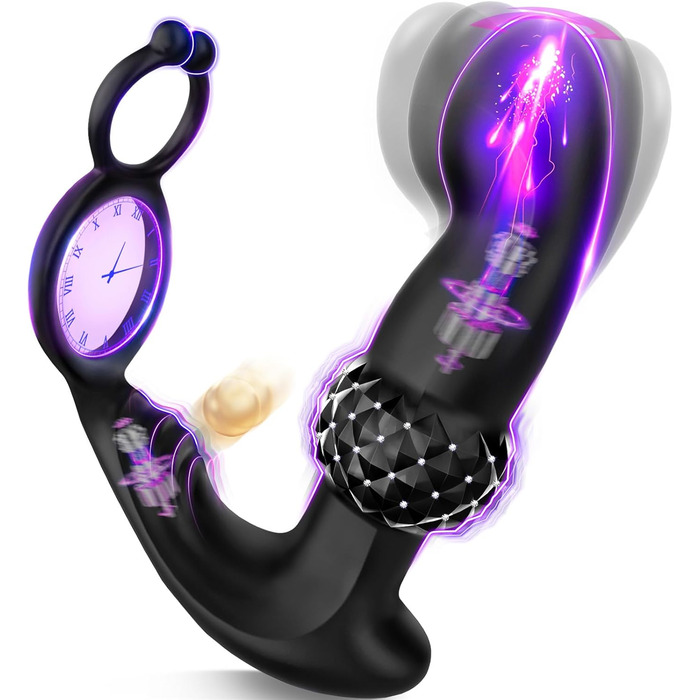 Покращений анальний вібратор для чоловіків, стимуляція простати з подвійним кільцем для пеніса, анальна пробка у формі ромба для чоловіків, набір вібраторів, секс-іграшка, анальний вібратор з підйомом вгору на 30, 7 режимами та дистанційним керуванням