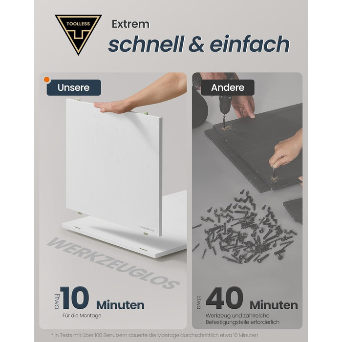 Книжкова полиця SONGMICS HOME, надшвидке складання без інструментів, технологія без інструментів, полиця з 9 відділеннями, окремостояча полиця, 6 шухляд з тканини, система полиць, 27 x 83 x 91,8 см, білосніжний колір LBC199W01, 9 рівнів (91,8 висоти см)