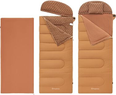 Спальний мішок KingCamp Blanket, Лісовий, Зимовий, XL, Довгий, Широкий, Бавовна -22C, Капучино - 500 г/м