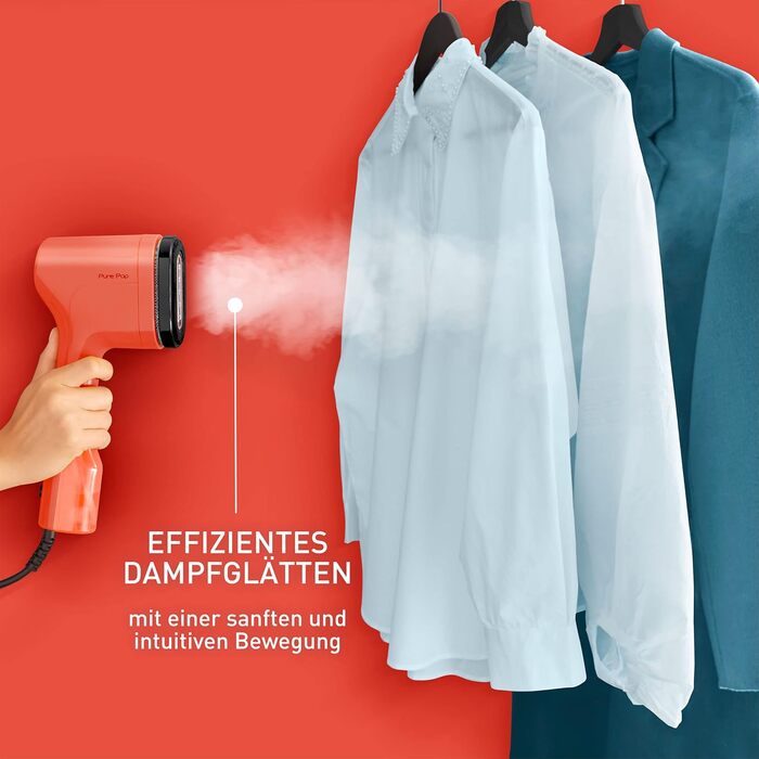 Парова щітка Tefal DT2022 Pure Pop 1300 Вт резервуар для води 70 мл видаляє до 99,99 вірусів/бактерій/мікробів швидке нагрівання б