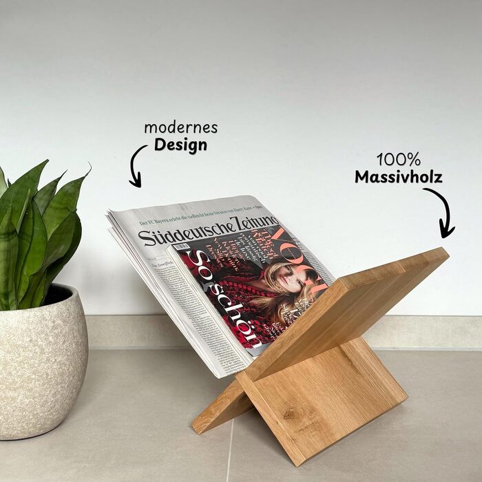 Сучасна підставка для газет з масиву дерева Папка для журналів Тримач для журналів Дерев&39яна підставка для газет Тримач для журналів та кошик для газет Зберігання журналів (натуральний)