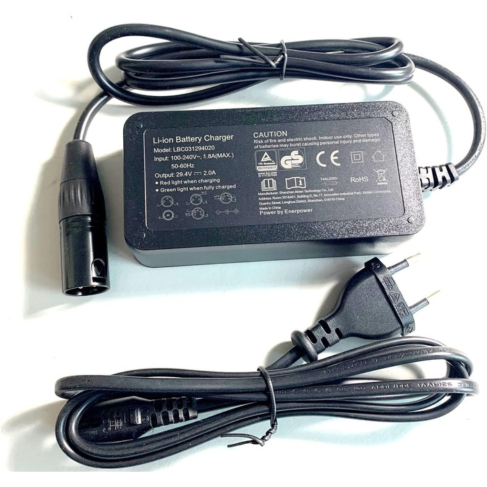 Зарядний пристрій Enerpower Li-Ion 29.4V 2A CCCV для акумуляторів Pedeec 24V з XLR-3 (CB, GS)