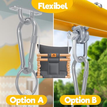 Дитячі гойдалки Дитячі гойдалки Сидіння гойдалки з м'якою оббивкою Дерев'яні гойдалки з захистом від перекидання до 60 кг Регульов