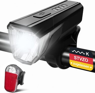 Набір світлодіодних велосипедних ліхтарів Tekwet, 100 люкс, водонепроникний, світлодіодний, чорний