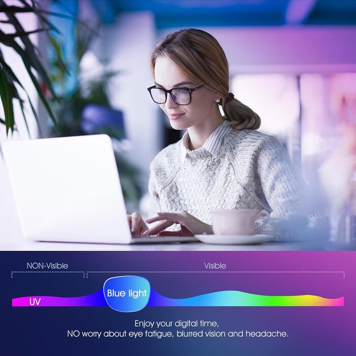 Окуляри Occffy Blue Light Filter Glasses Чоловічі окуляри без рецепта Жіночі окуляри синього світла Окуляри для компютера УФ-ігрові окуляри зменшують навантаження на очі Oc092 Modern Black