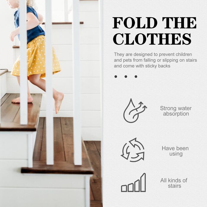 Комплект килимків для сходів із 2 предметів, протиковзкі килимки для сходів, самоклеючі, прямокутний килим для сходів, нековзний килимок для дітей та домашніх тварин (75x20 см)