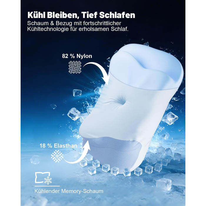 Подушка для шиї IDEA, ортопедична подушка з піни з ефектом пам&39яті, ергономічна подушка для полегшення болю в шиї, подушка для шиї проти хропіння, подушка для сну на боці, спині та животі ()