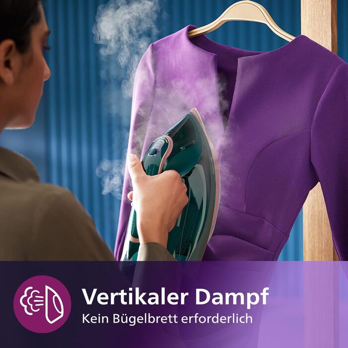 Парова праска Philips серії Azur 8000 - безперервна подача пари 70 г/хв, турбопароутворення 240 г, потужність 3000 Вт, технологія