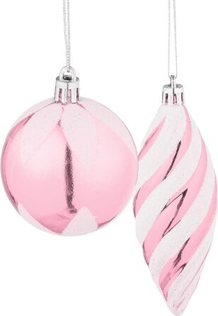 Різдвяні кульки набір із 72 шт рожеві Relaxdays