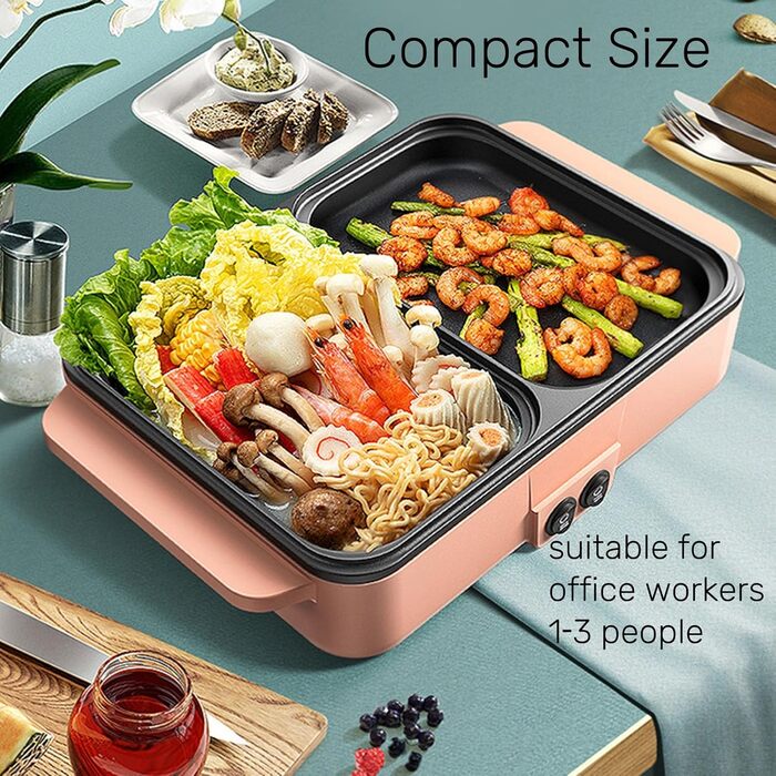 Вт електричний гриль для внутрішнього гриля, електричний корейський гриль, контактний гриль, міні-електрична сковорода на сковороді, гаряча каструля на 2 особи, дворазова вилка ЄС, 220 В 180 , для дому, кімнати в гуртожитку, 1200