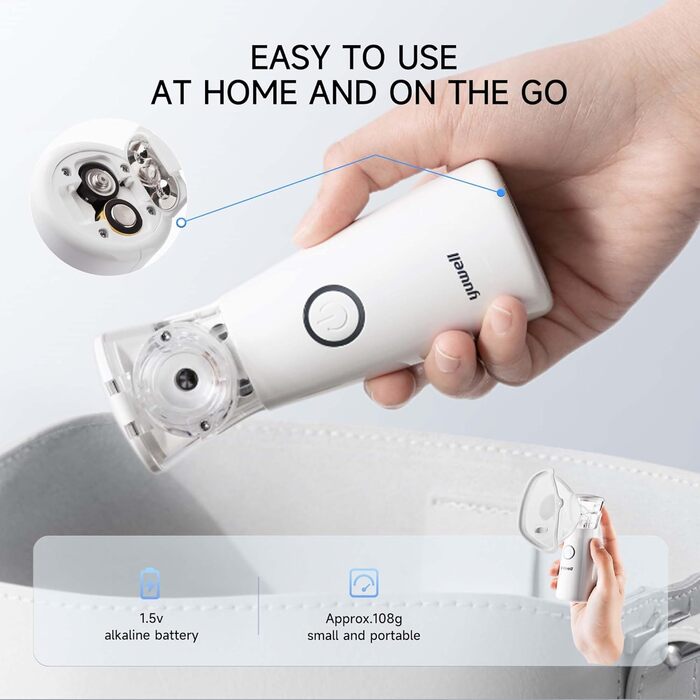 Інгалятор для дітей та дорослих, портативний, легкий та ефективний інгалятор-небулайзер Ідеально підходить для подорожей та вдома, виробляє ультрадисперсні частинки (бежевий)