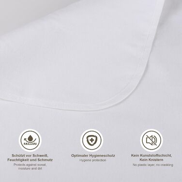 Наматрацник 140x200 см Molton - Виготовлений зі 100 бавовни, дихаючий, зручний наматрацник, біла бавовна 140x200 см