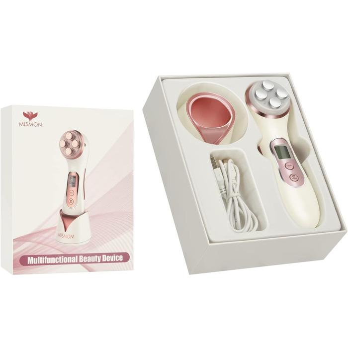 Ультразвуковий пристрій для краси обличчя 5 в 1 багатофункціональний антивіковий масажер проти зморшок світлодіодний фотонний масажер для підтяжки шкіри