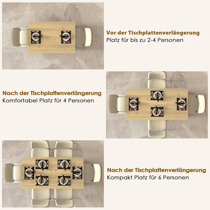 Розсувний обідній стіл 120-160 см для 2-6 осіб, сучасний кухонний стіл, простий обідній стіл, високоміцний великий стіл для вітальні, їдальні, квартири