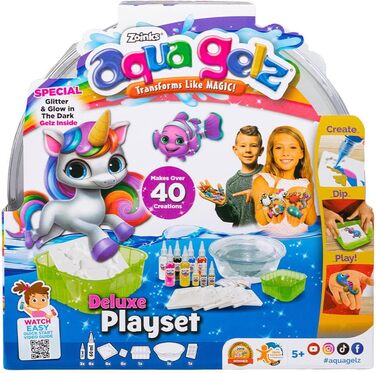 Подарунковий набір Aqua Gelz Deluxe світні фігурки, 6 кольорів, лампа Glowz, 6 форм
