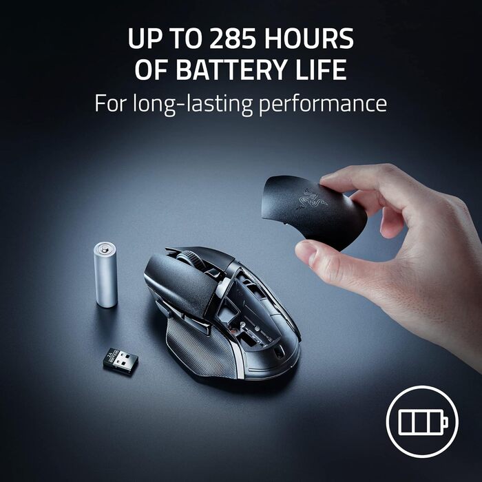 Настроювана бездротова ігрова миша (ергономічна форма з 9 настроюваними елементами керування, бездротовий зв'язок HyperSpeed, Blue