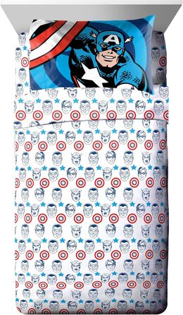 Комплект постільної білизни Marvel Comics Captain America - комплект постільної білизни з 7 предметів з підодіяльником і наволочка