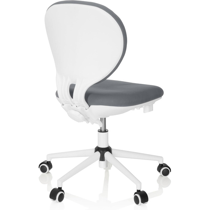 Дитяче та юнацьке обертове крісло Kid VIVO, тканина сірого/білого кольору, дитяче офісне крісло з регульованою по висоті спинкою, 670971