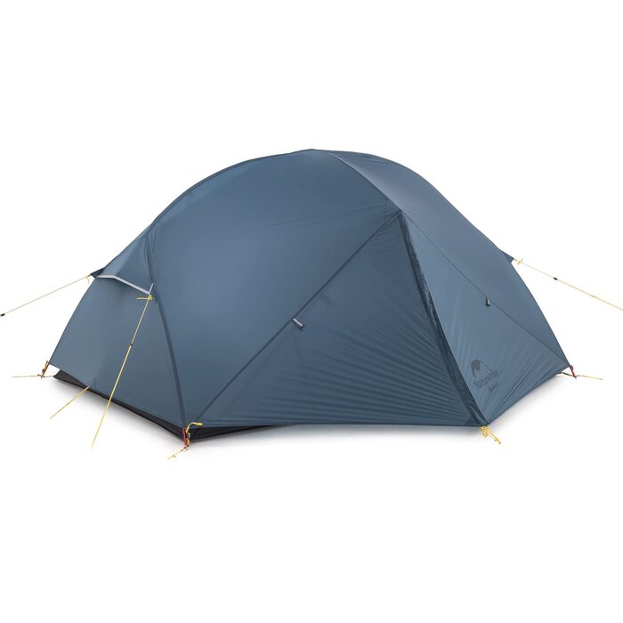 Намет Naturehike Mongar на 2 особи, надлегкий кемпінговий намет, туристичний намет на 2 особи, 4-сезонний намет, нейлон 210T PU3000 мм для кемпінгу, трекінгу, велоспорту, альпінізму, 210T синій