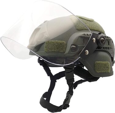 Тактичний захисний шолом для страйкболу, версія Mich 2000 Action, з кріпленням для NVG та вандалозахисною маскою-козирком для ігор на відкритому повітрі, страйкболу, пейнтболу та CS