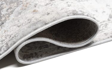 Килим з коротким ворсом Vintage Кремовий Білий Сірий Темно-сірий Дизайн рамки Використано Ефект Розмитий Розмитий Вітальня Спальня