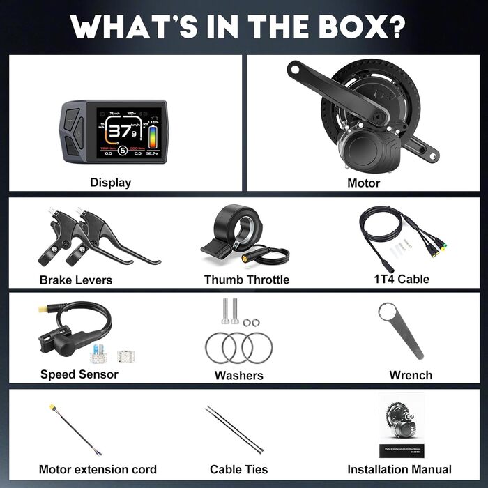 Комплект двигуна TSDZ2B 36V 250W для електровелосипеда (2024)