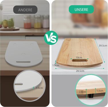 Розсувна дошка для Thermomix TM6, Розсувна дошка Thermomix TM6 з 2 універсальними колесами, Ролетна дошка для Thermomix TM6, Швидкорухома дошка Thermomix TM5, Розсувна дошка Thermomix з дерева