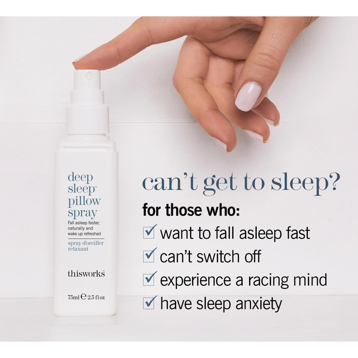 Спрей для подушки This Works Deep Sleep, 75 мл Натуральний спрей для сну з лавандою, ромашкою та ветивертом науково розроблений спрей для подушки для підтримки сну. Різнокольоровий 75 мл (1 упаковка)