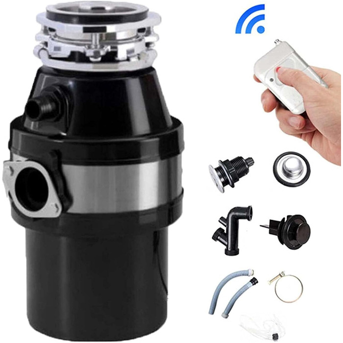 Диспоузер MytaYt MytaYtWaste з бездротовим перемикачем, подрібнювач сміття на 1000 мл безперервної подачі, побутова кухонна утилізація з бризкозахищеним покриттям/функцією захисту від перевантаження