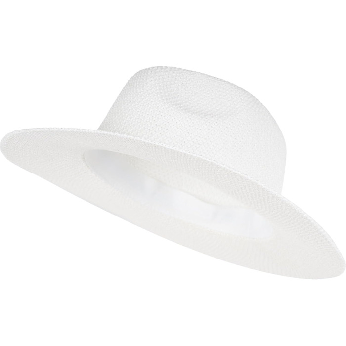 Жіноча панама-капелюх від сонця з тонкою стрічкою, солом&39яний капелюх, капелюх-флоппі, літній капелюх, капелюх-федора styleBREAKER, один розмір, білий