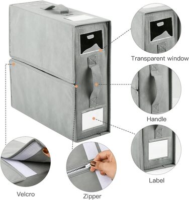 Органайзер для постільної білизни, для шафи, 6 предметів, складна коробка для зберігання з прозорим віконцем, етикеткою та блискавкою, органайзер для ковдр, простирадл та одягу