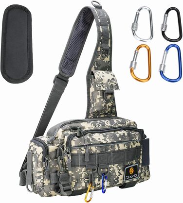 Рибальська сумка Noosverl, сумка для рибалки водонепроникний зносостійкий рибальський рюкзак для рибальського приладдя з 4 карабінами