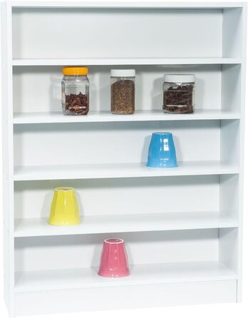 Білий стелаж з 5 полицями