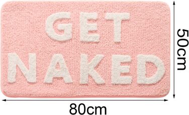 Килимок для ванної кімнати QJHOMO рожево-білий, милий килимок для ванної, нековзний, килимок для ванної, що прається, веселий килимок для ванної, м&39який килимок для душу з мікрофібри, абсорбуючий килимок для ванної кімнати, 50 x 80 см (прямокутний), рож