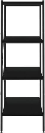 Полицьна книжкова шафа, окремостояча полиця, офісна полиця, побутова полиця, настінна полиця для зберігання речей, полиця для файлів, складська полиця, чорна, 80x40x130 см, чорний, 130 см, 3-